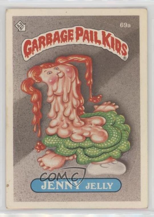Topps Garbage Pail Kids 1985 serie 2 Jenny Jelly (Jolted Joe Puzzle Back) 0xq0