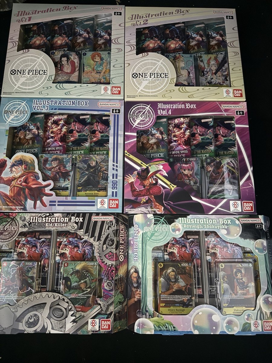 Lotto 4 scatole illustrative pezzo unico vol. 1, 2, 3 e 4,7,8 inglese nuovo di zecca