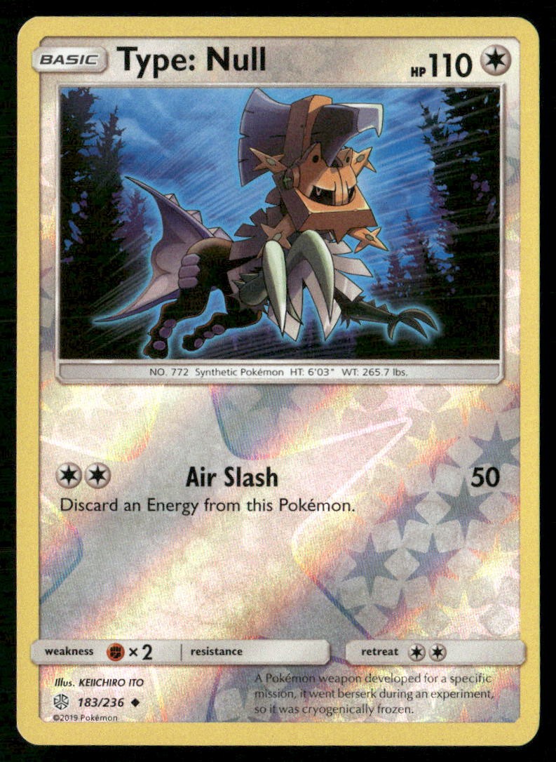 Tipo: Null 183/236 Eclissi Cosmica Non Comune Pokemon Reverse Holo Leggermente Giocato