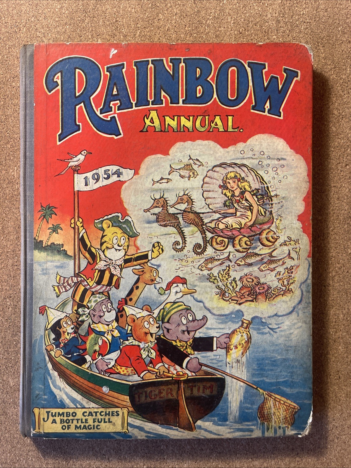Rainbow Annual 1954 Fair to Good Cond. Pen inscription and 2 puzzles filled in