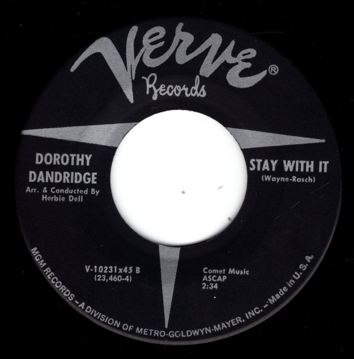 Dorothy Dandridge - Somebody Verve 45 VG+ JAZZ