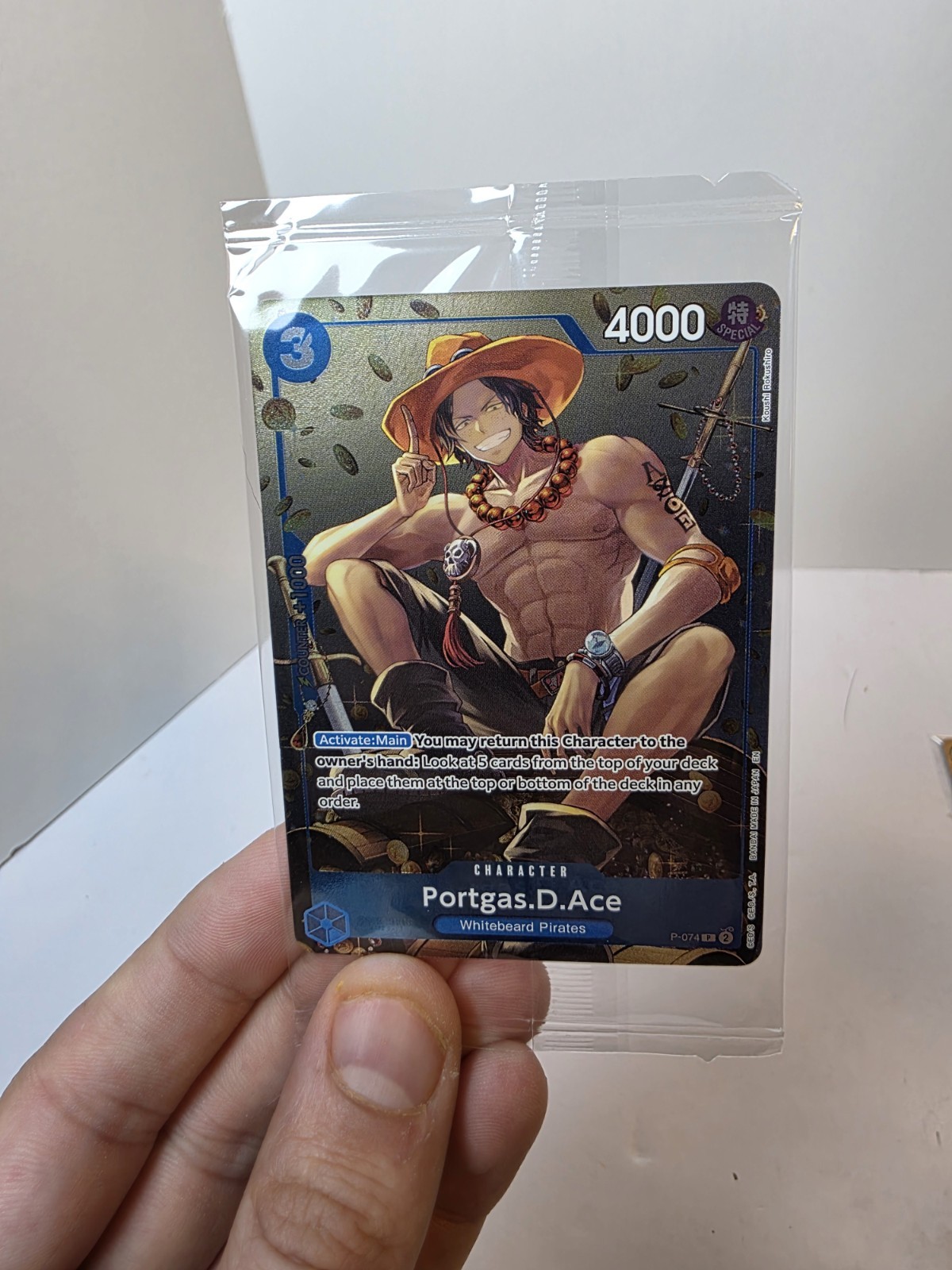 Portgas.D.Ace P-074 One Piece Promotion Card Foil Sealed Pack Promo OP13 Tin