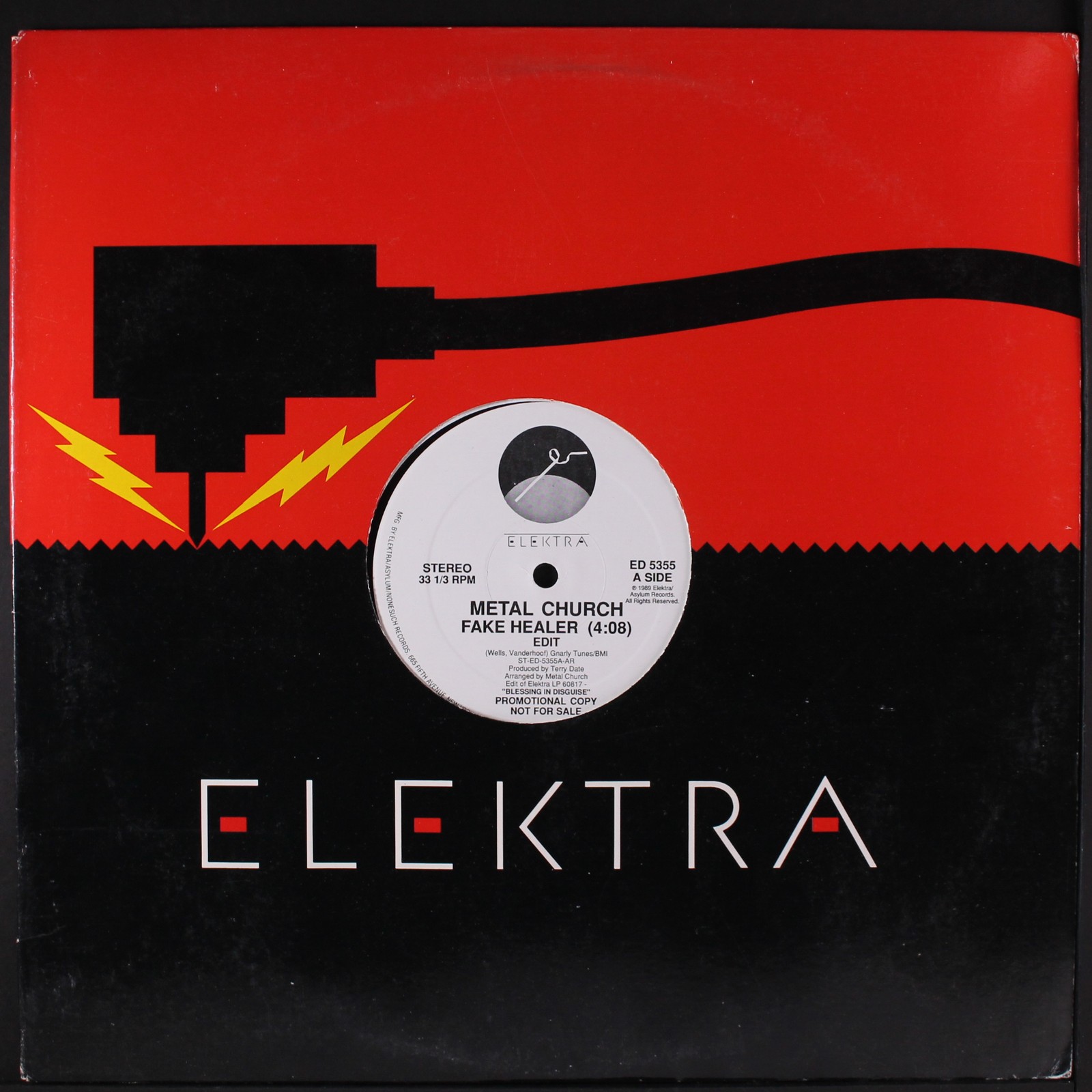 METAL CHURCH: fake healer ELEKTRA 12" Single 33 RPM