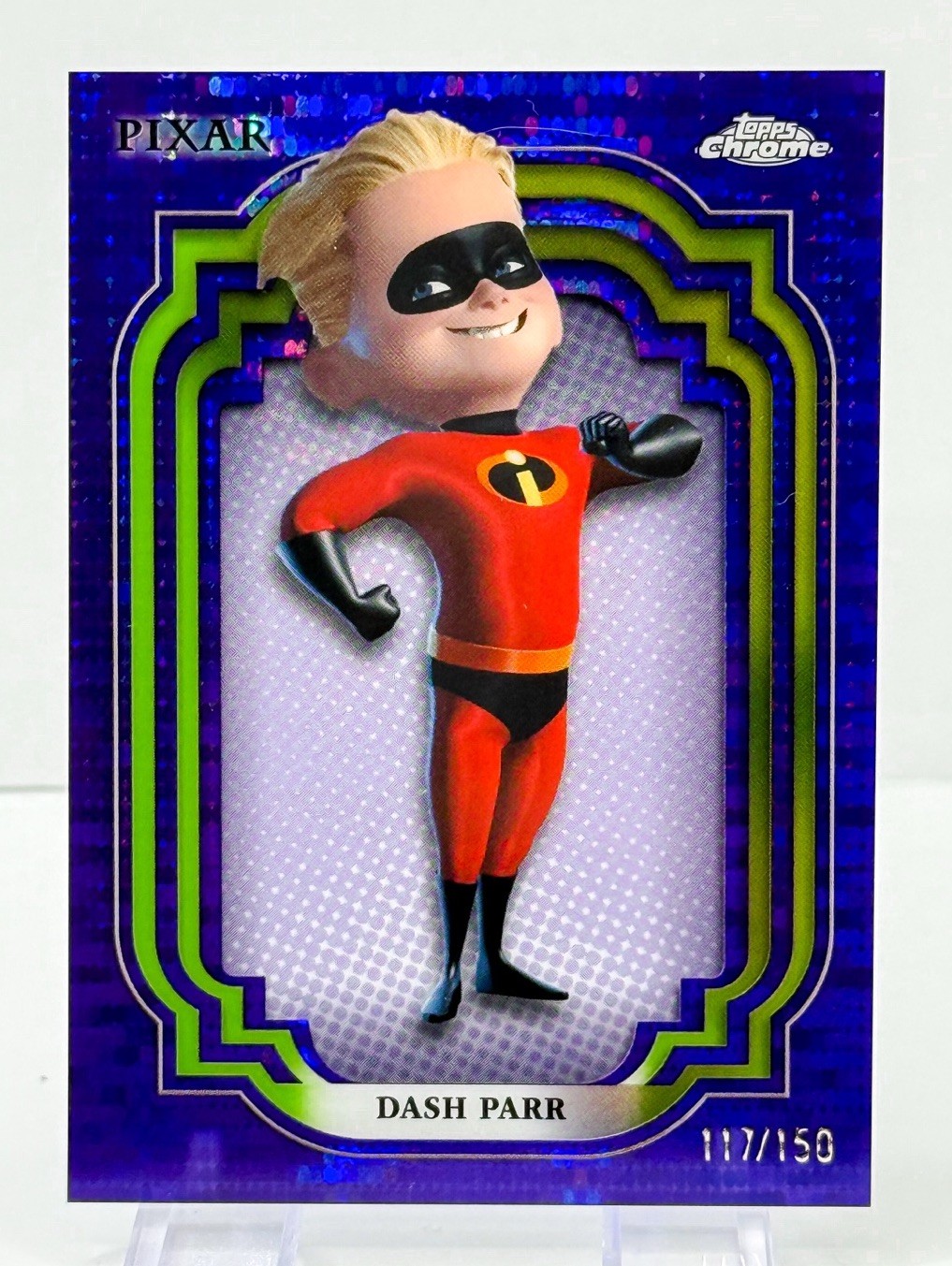 2024 Topps Chrome Disney Dash Parr #117 Purple Green Pulsar /150 The Incredibles