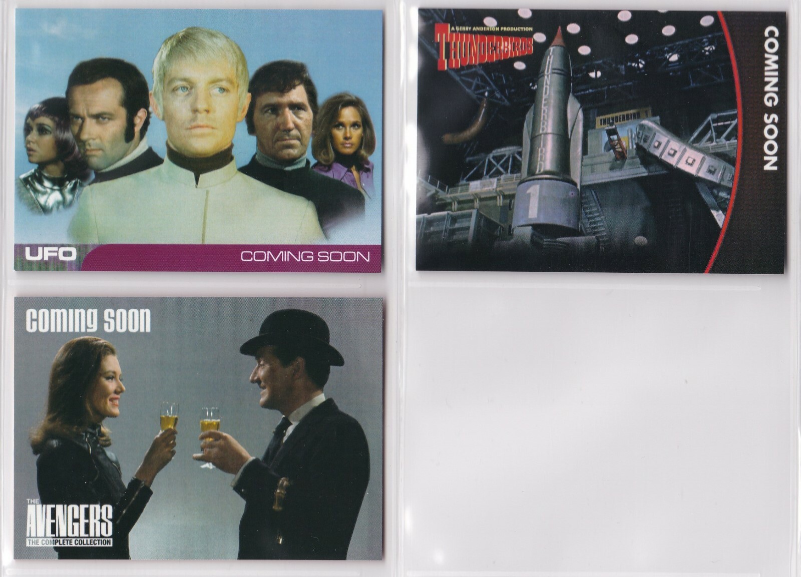 UNSTOPPABLE CARDS 2018 - COMING SOON PROMO CARDS , UFO, THUNDERBIRDS, AVENGERS 
