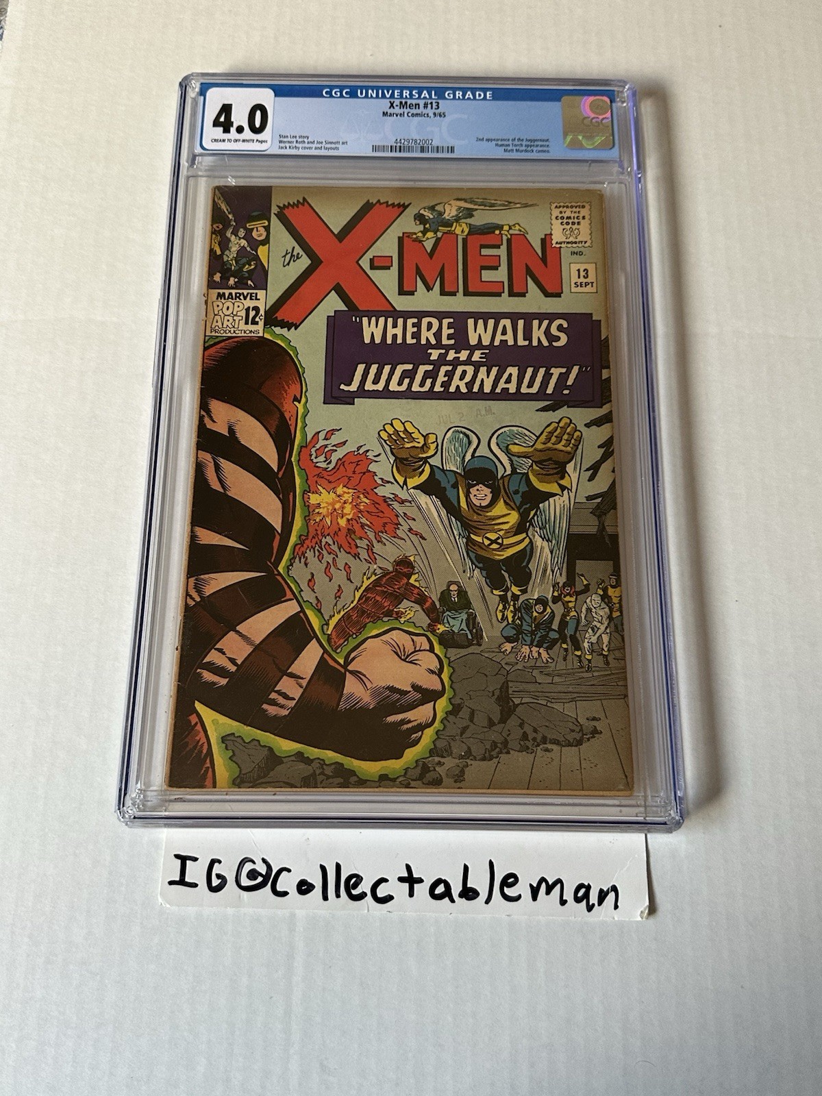 X-MEN #13 CGC 4.0 MARVEL 1965 SECONDA APPARIZIONE DEL JUGGERNAUT