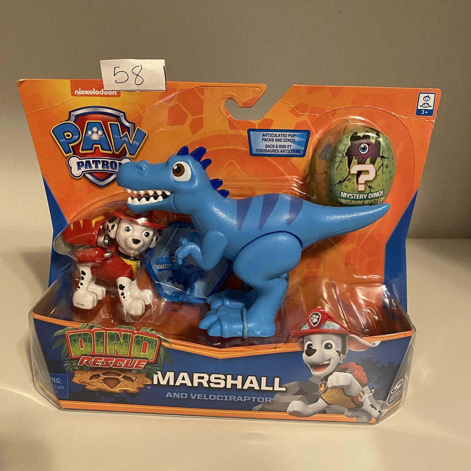 Paw Patrol Dino Rescue Marshall e Velociraptor Set Figure Giocattolo