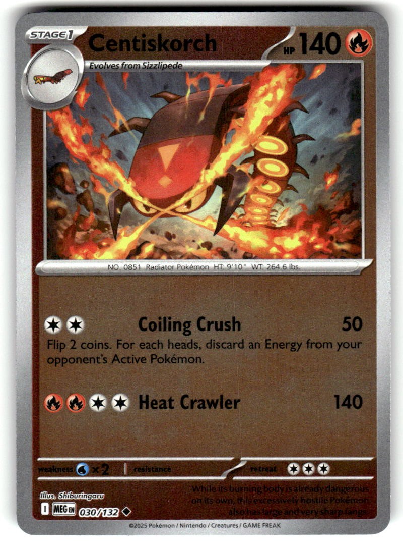 Centiskorch Reverse Holo Non Comune Mega Evoluzione 030/132 quasi nuovo