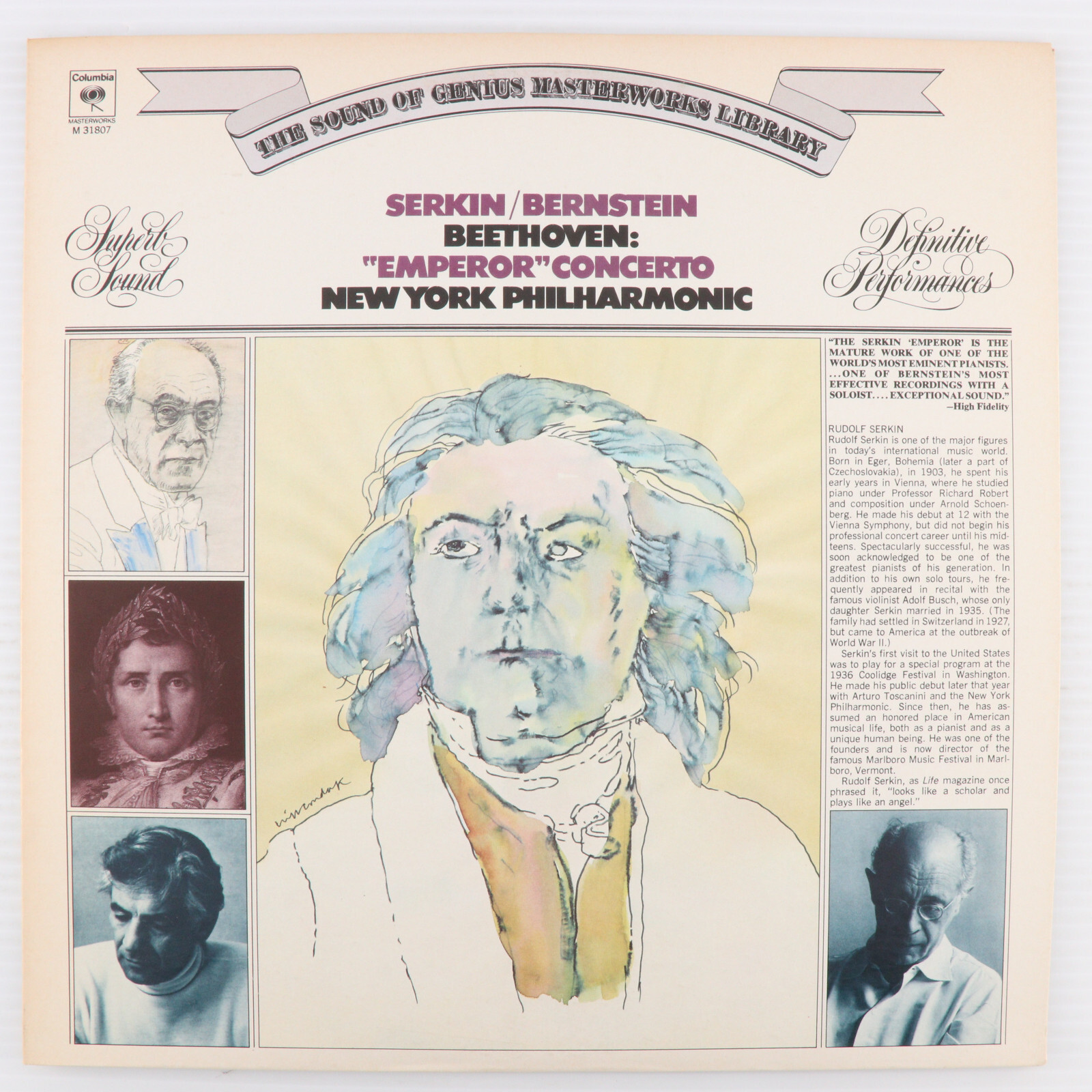 Serkin / Bernstein, Beethoven - "Emperor" Concerto 1973 LP Vinyl Record M 31807