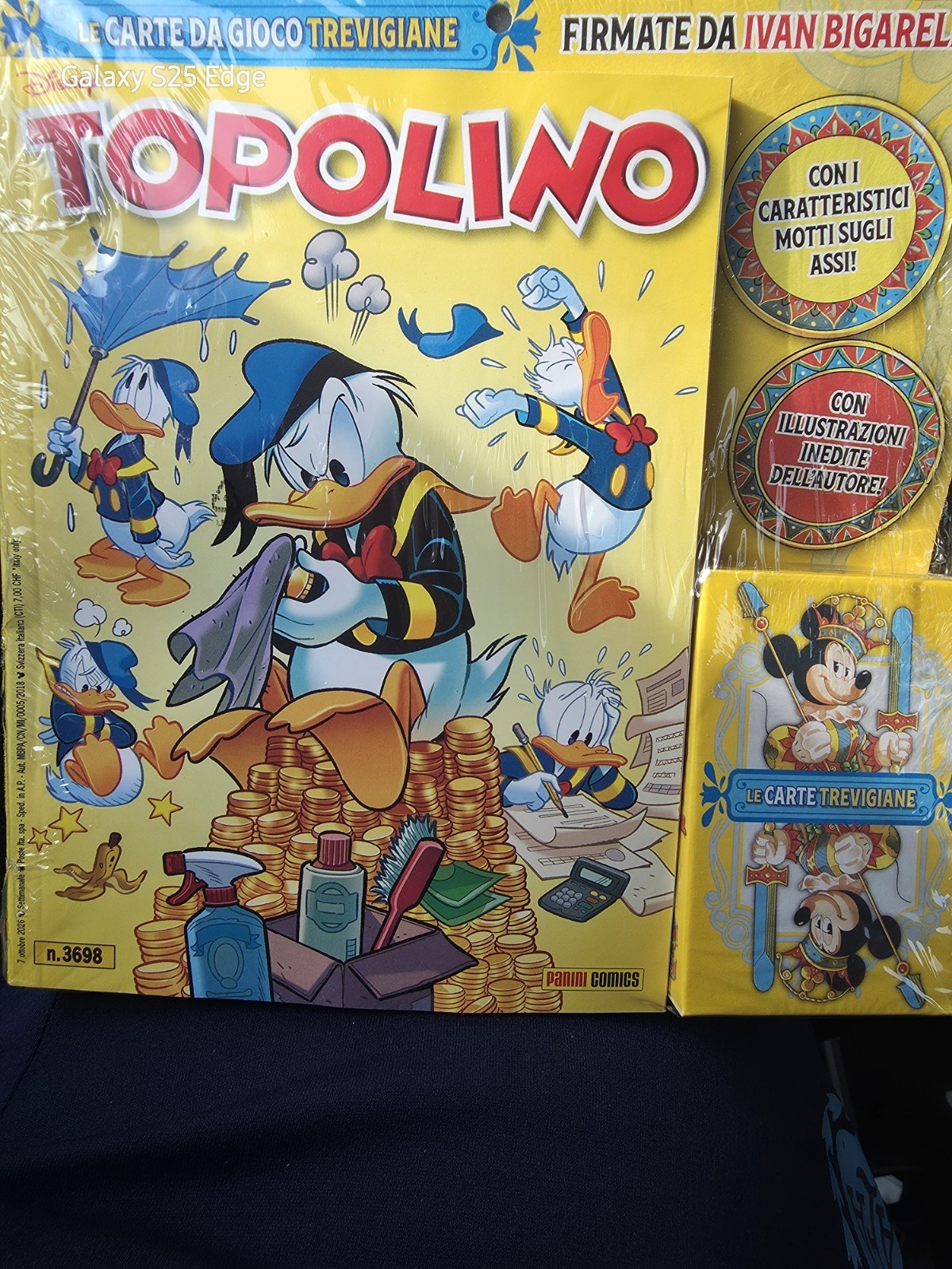 Disney Topolino n. 3698 con carte da gioco firmate Bigarella blister 2018