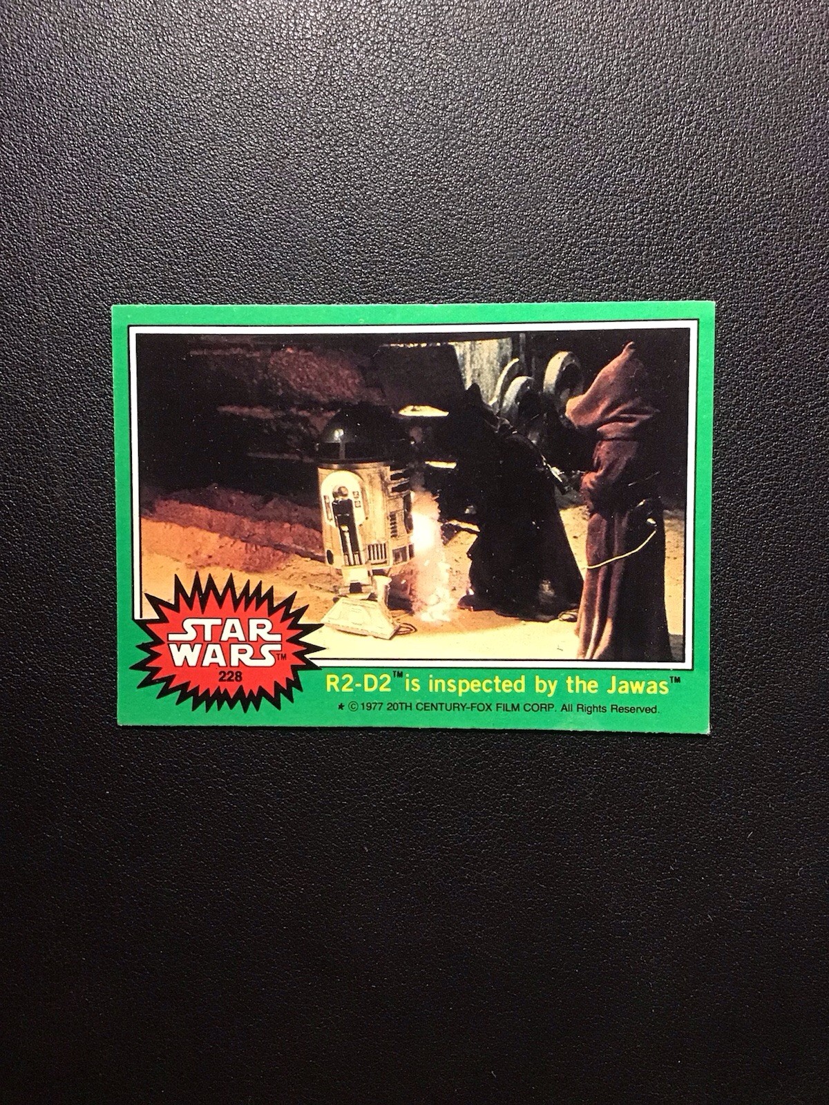 1977 Topps Star Wars Green Series #228 R2-D2 Is Inspected By The Jawas EX