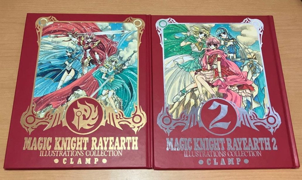 Magic Knight Rayearth Illustrazione Collezione Artbook Volumi 1 e 2 Set Morsetto JP
