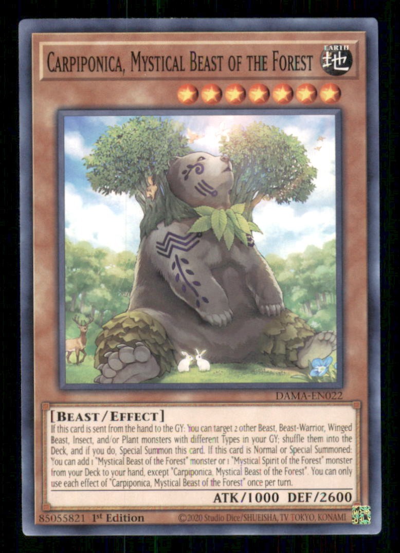 Carpiponica, Bestia Mistica della Foresta DAMA-EN022 Yu-Gi-Oh 1° Edizione NM