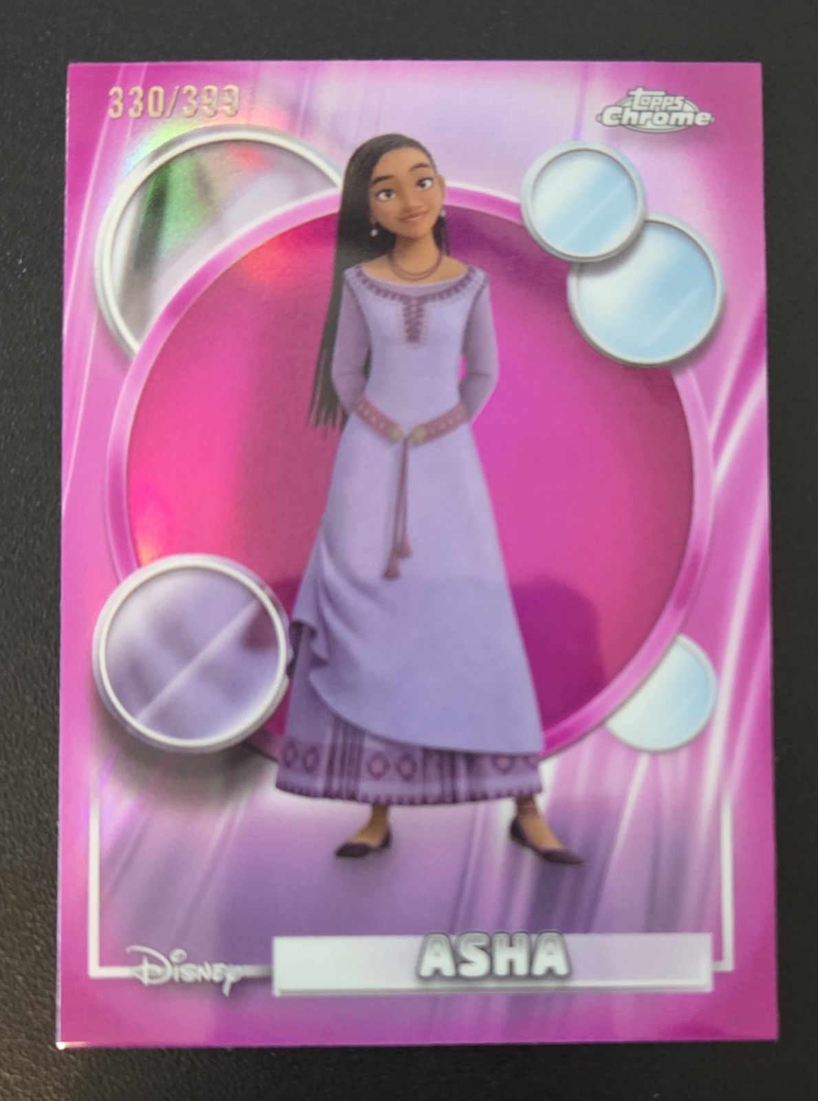 2026 Topps Chrome Disney Asha Magenta Refractor #/399 Wish