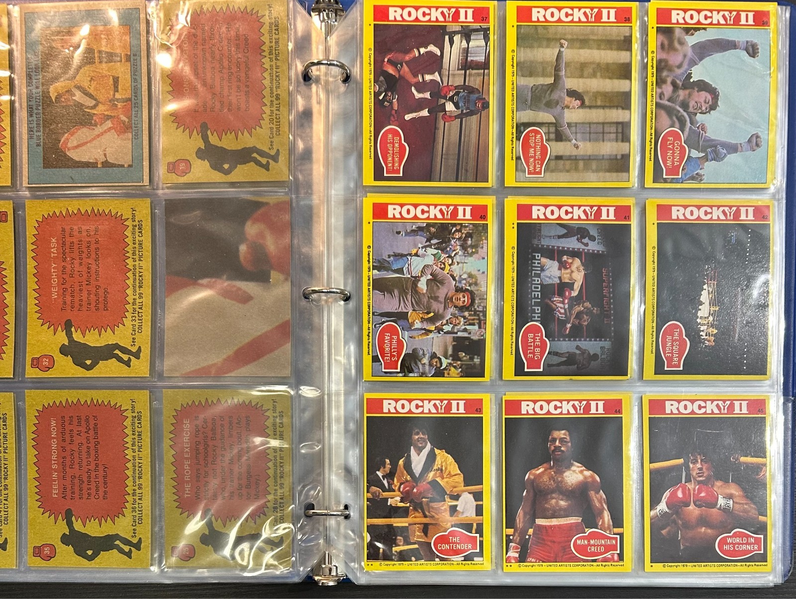 Topps Rocky II Near Set 1979 - 73/99 - In ordine - raccoglitore con pagine