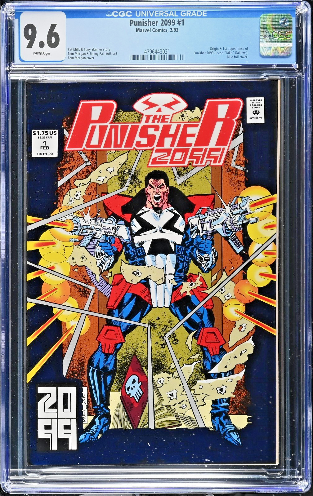 PUNISHER 2099 #1 in NM+ CGC 9.6 NM+ 1993 MARVEL comic 1st print Blue Foil cover