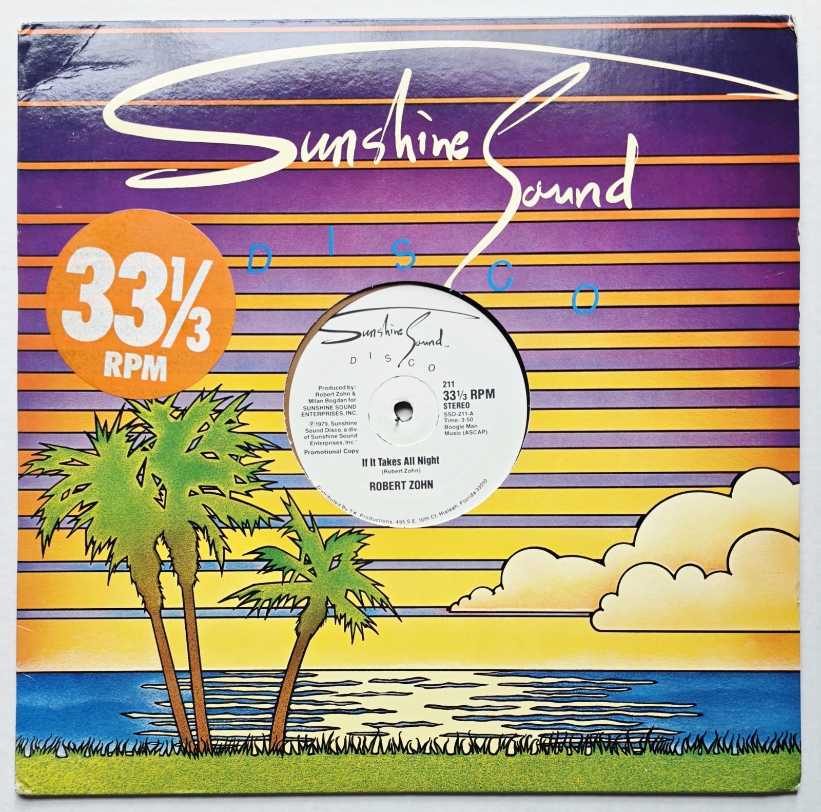 ROBERT ZOHN - IF IT TAKES ALL NIGHT 12" SINGLE 33⅓ RPM 1979 PROMO WHITE LABEL