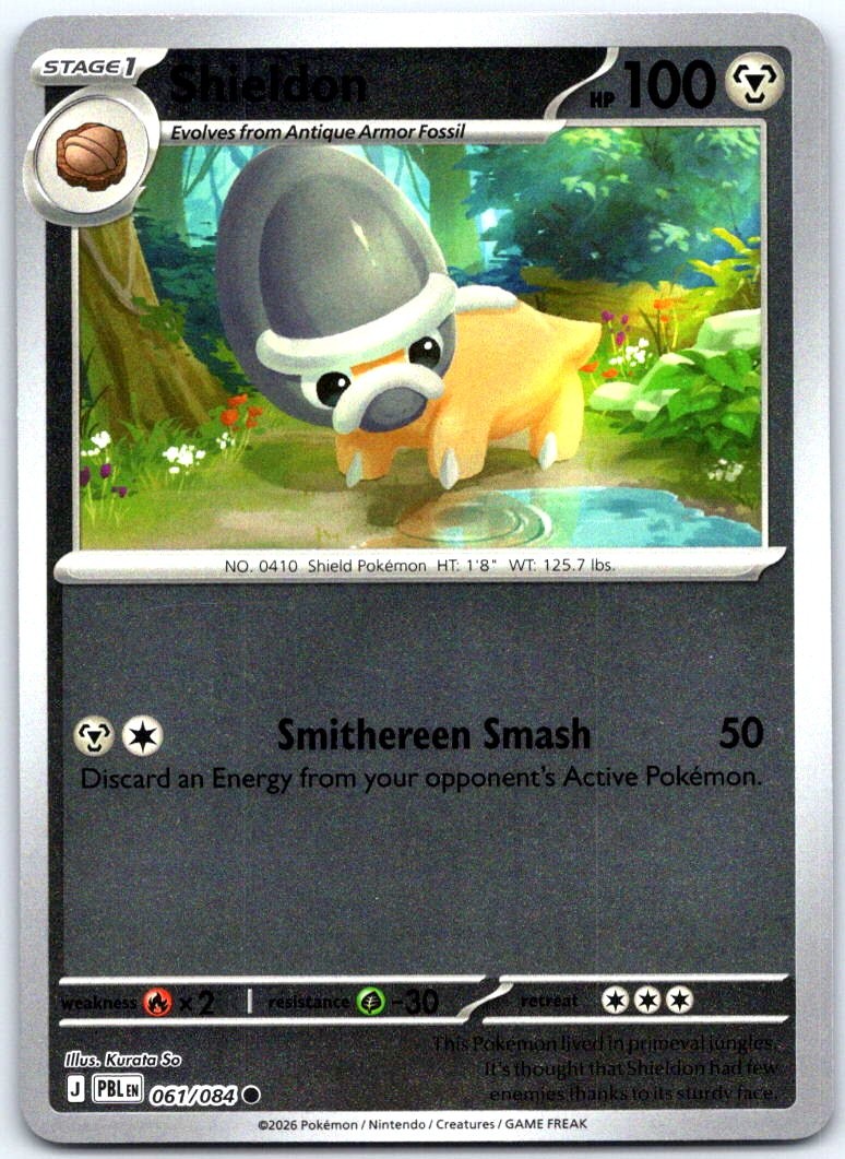 Shieldon 061/084 ME05: Pitch Black Reverse Holo-PTCG-NM