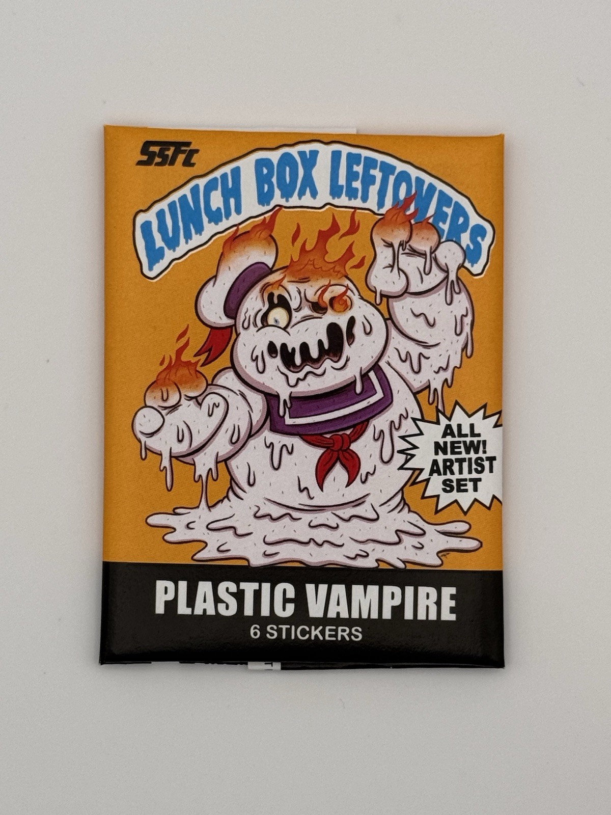 2026 SSFC Lunch Box Avanzi PLASTICA VAMPIRO Confezione Inserto Sigillato - 6 Adesivi