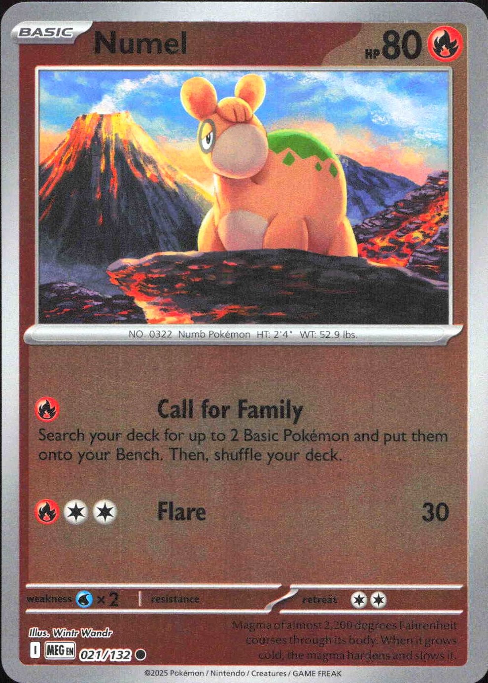 Numel Reverse Holofoil 21/132 Mega Evoluzione 2025 NM Pokémon