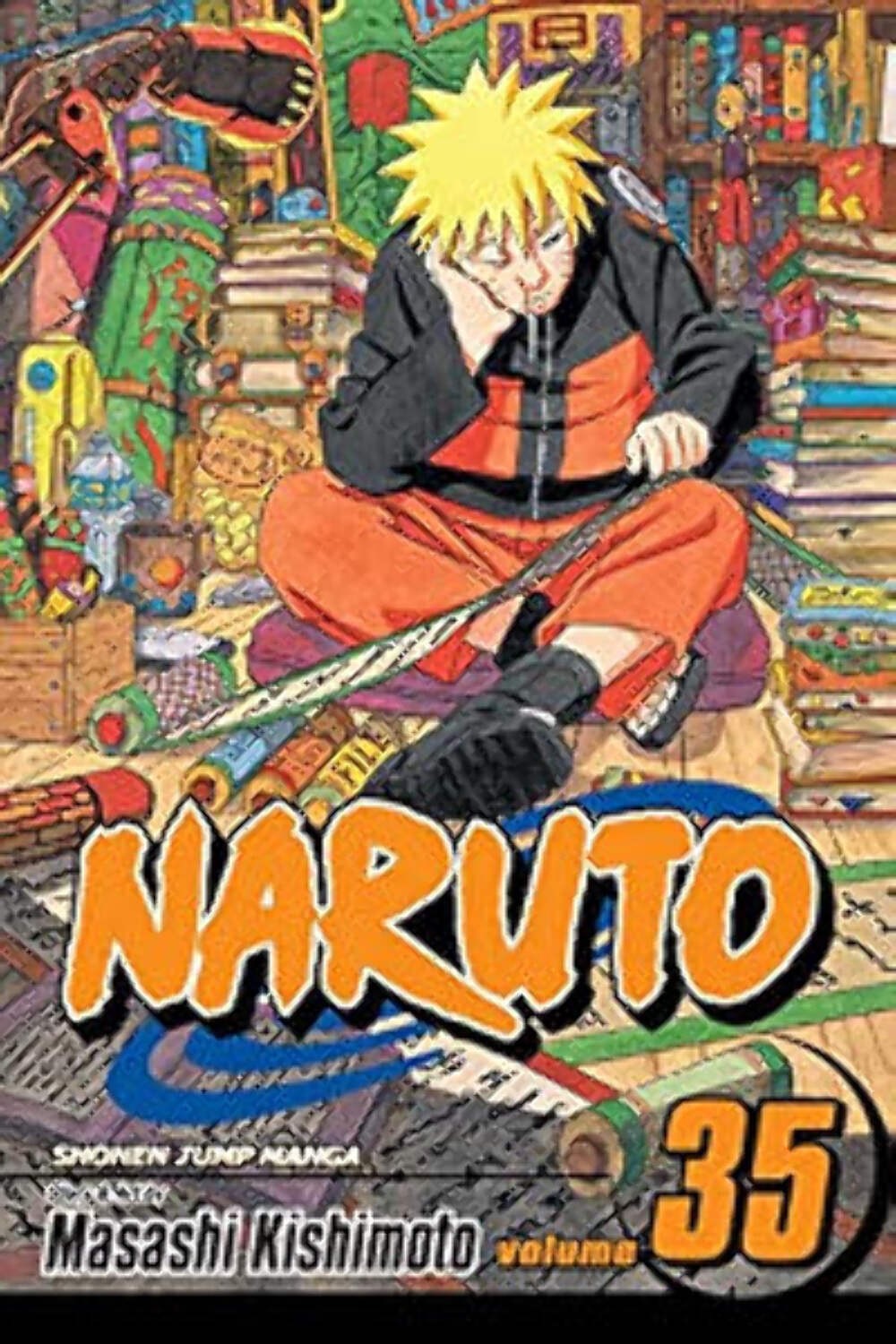 Naruto Vol 35 Ex Biblioteca Rigida Usato Manga Inglese Graphic Novel Fumetto