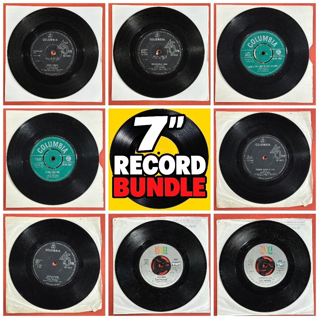 Cliff Richard Vinyl 7" Singles Job Lot Bundle x4 45RPM 1960s-1980s Pop Rock UK/U