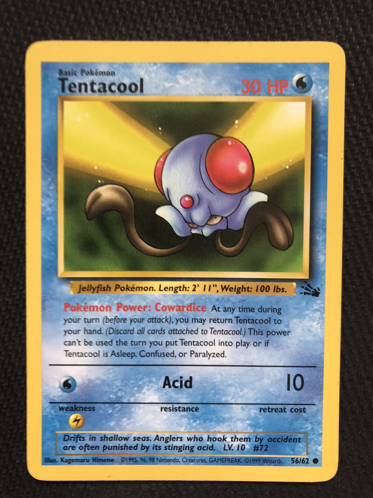 Tentacool 56/62 - Pokemon Fossil 1999