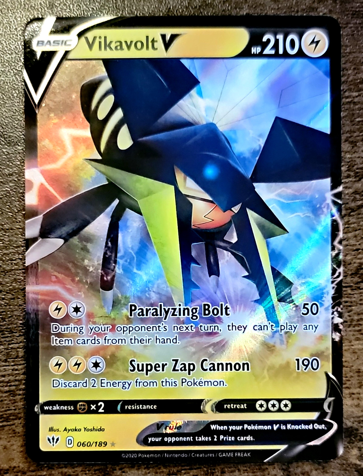 Vikavolt V 060/189 Darkness Ablaze Ultra Rare Holo Pokemon TCG Card