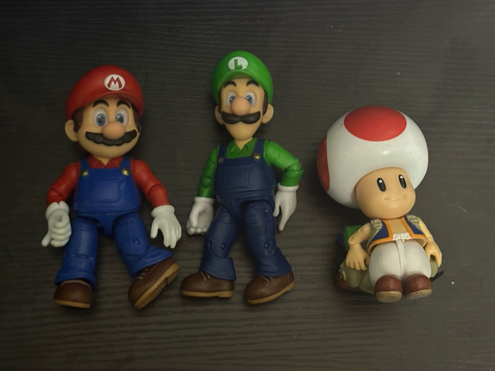 Lotto action figure film Super Mario Bros Mario, Luigi e Rospo (Jakks 5" Nintendo)