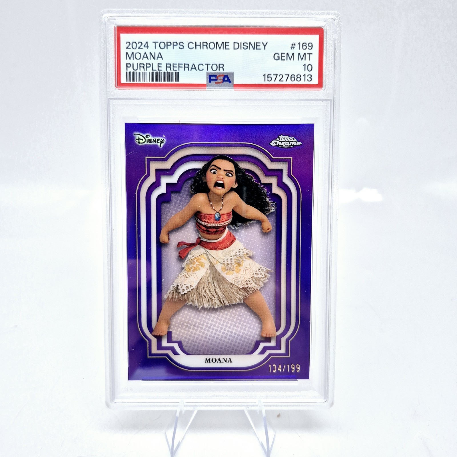 2024 Disney Topps Chrome Moana #169 PSA 10 viola /199 