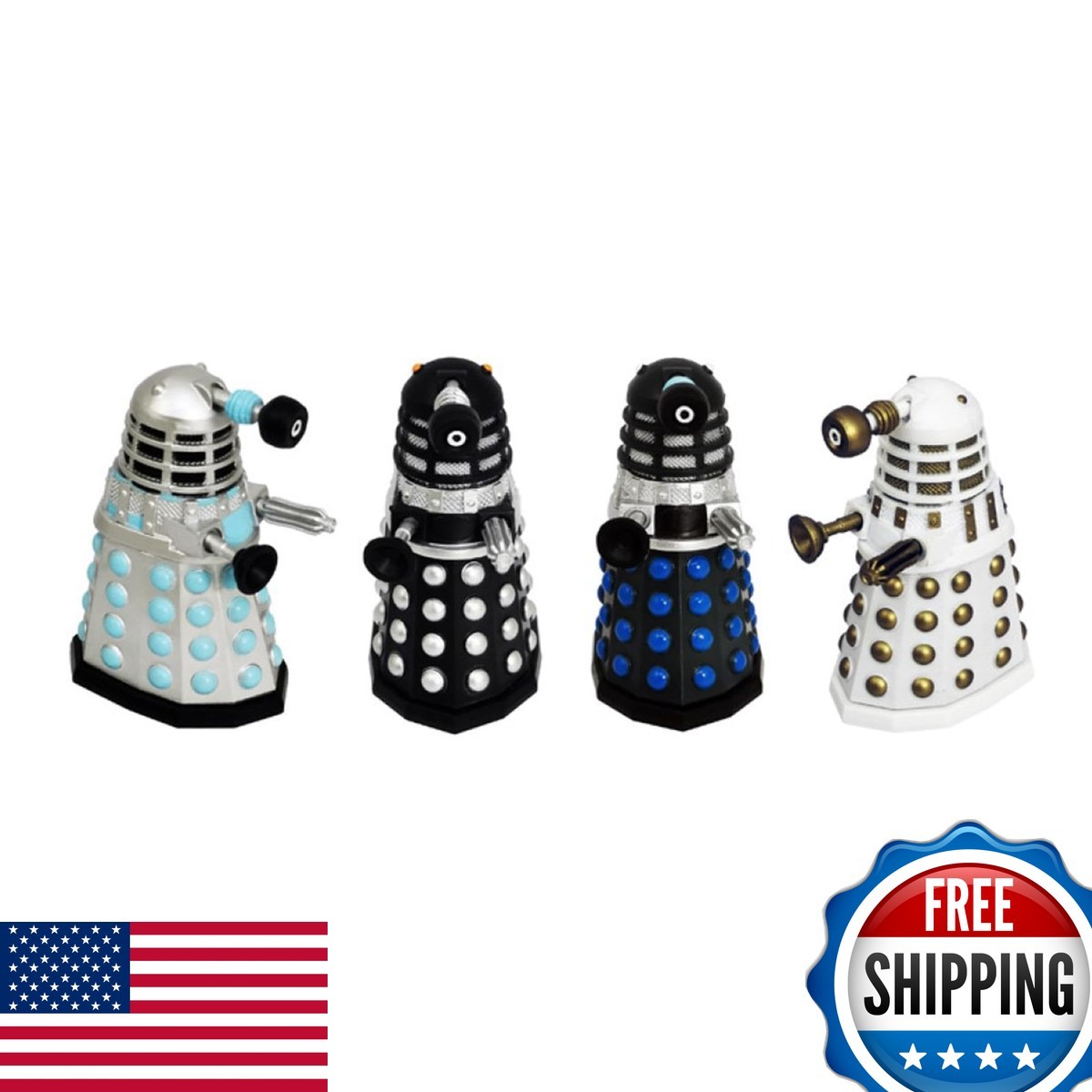Eaglemoss Doctor Who Dalek Set di 4 figure d'assalto da 3 pollici