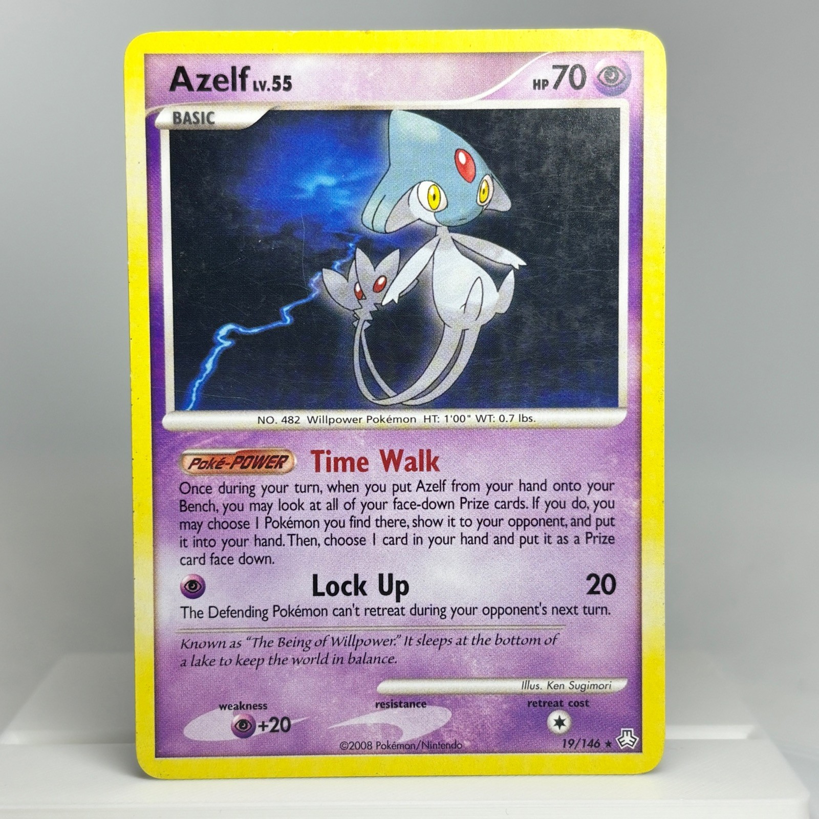 AZELF 19/146 Leggende Risvegliate Pokemon Raro VINTAGE giocato moderatamente