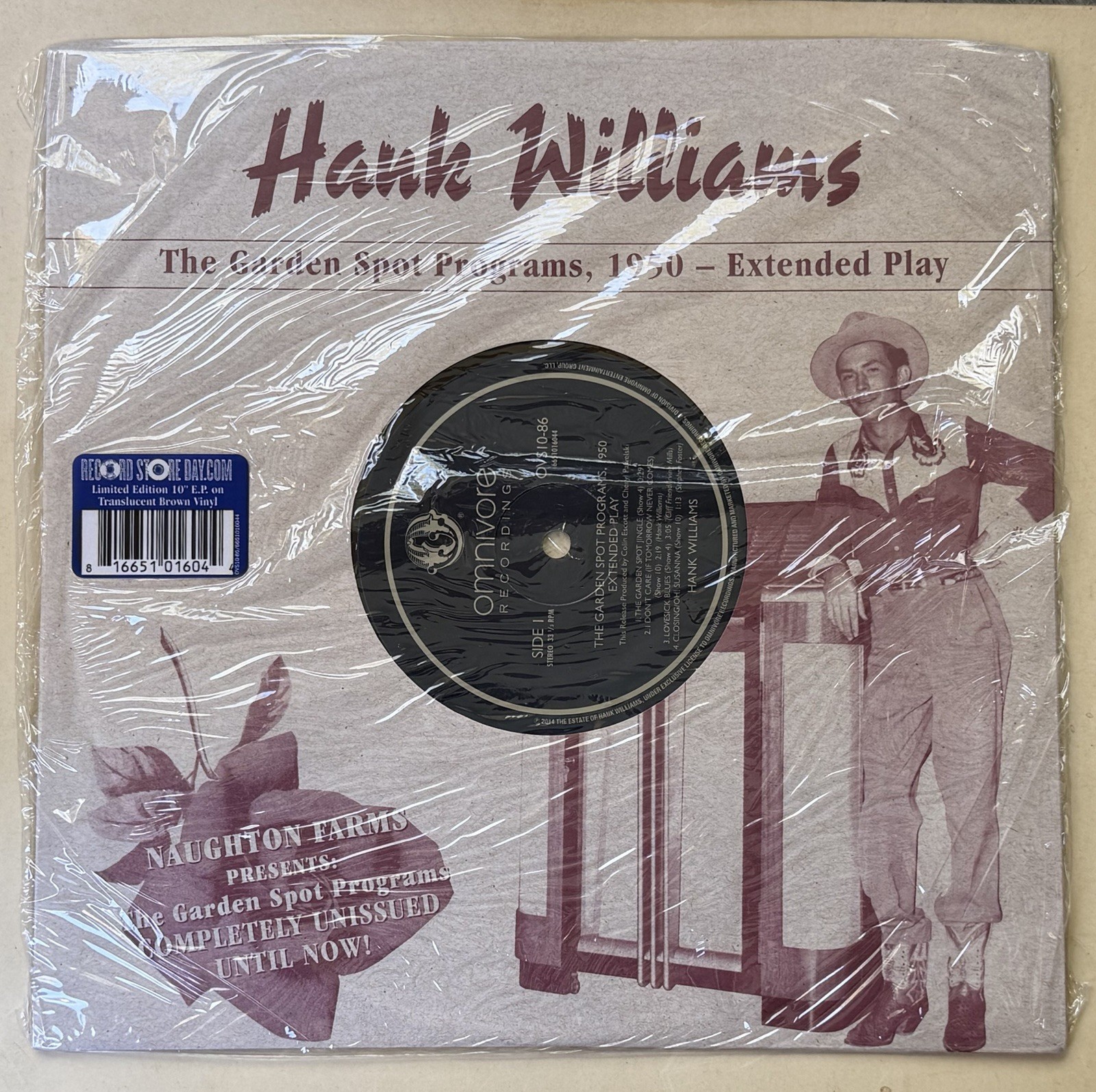 Hank Williams SEALED Garden Spot Programs 1950 RSD 2014 10” Brown Vinyl EP