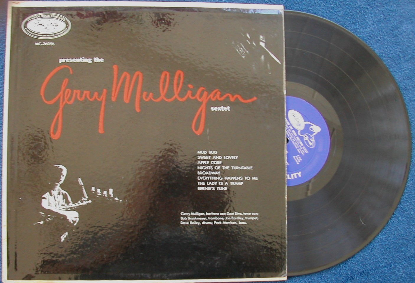 "Presenting The GERRY MULLIGAN SEXTET"   EMARCY MG-36056 MONO DG 1956 Jazz NICE!