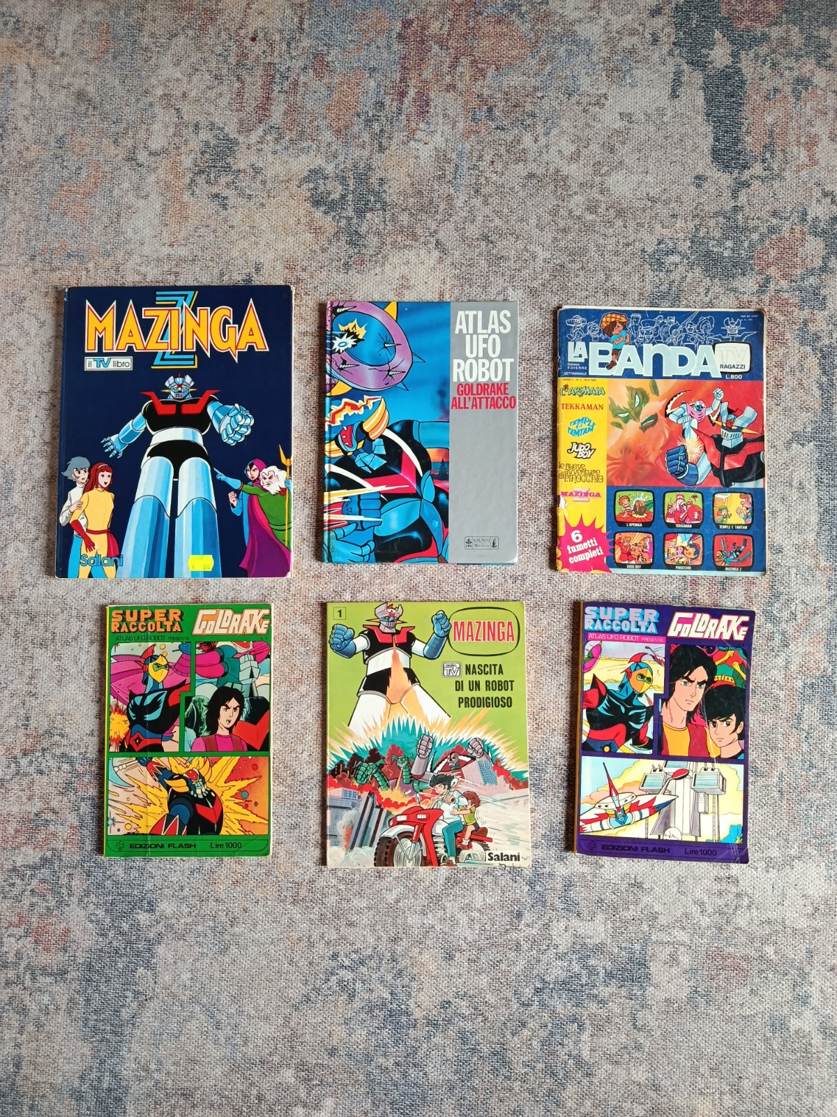 6 Libri/Fumetti Mazinga e Goldrake Vintage Anni '70