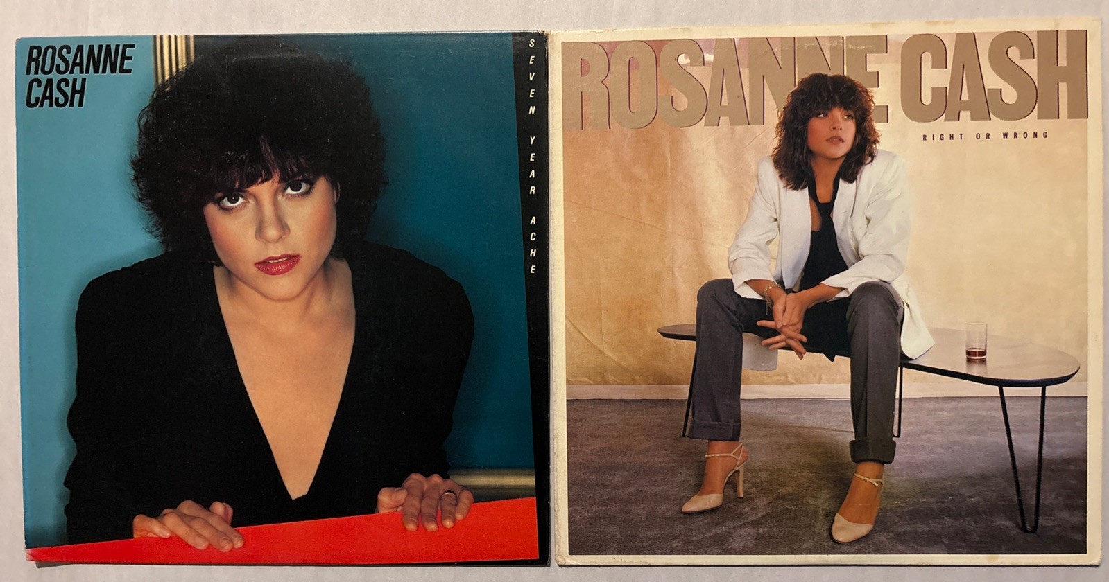 Rosanne Cash 2 Vinyl Lot Seven Year Ache & Right Or Wrong