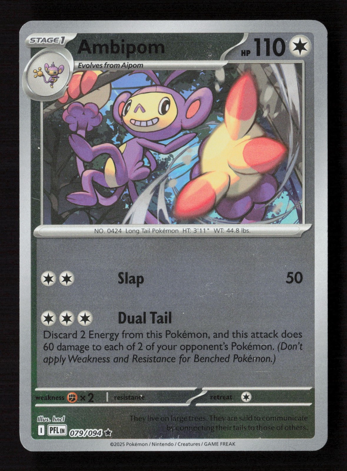 Carta Pokemon Ambipom 079/094 Reverse Holo Fiamme Fantastiche
