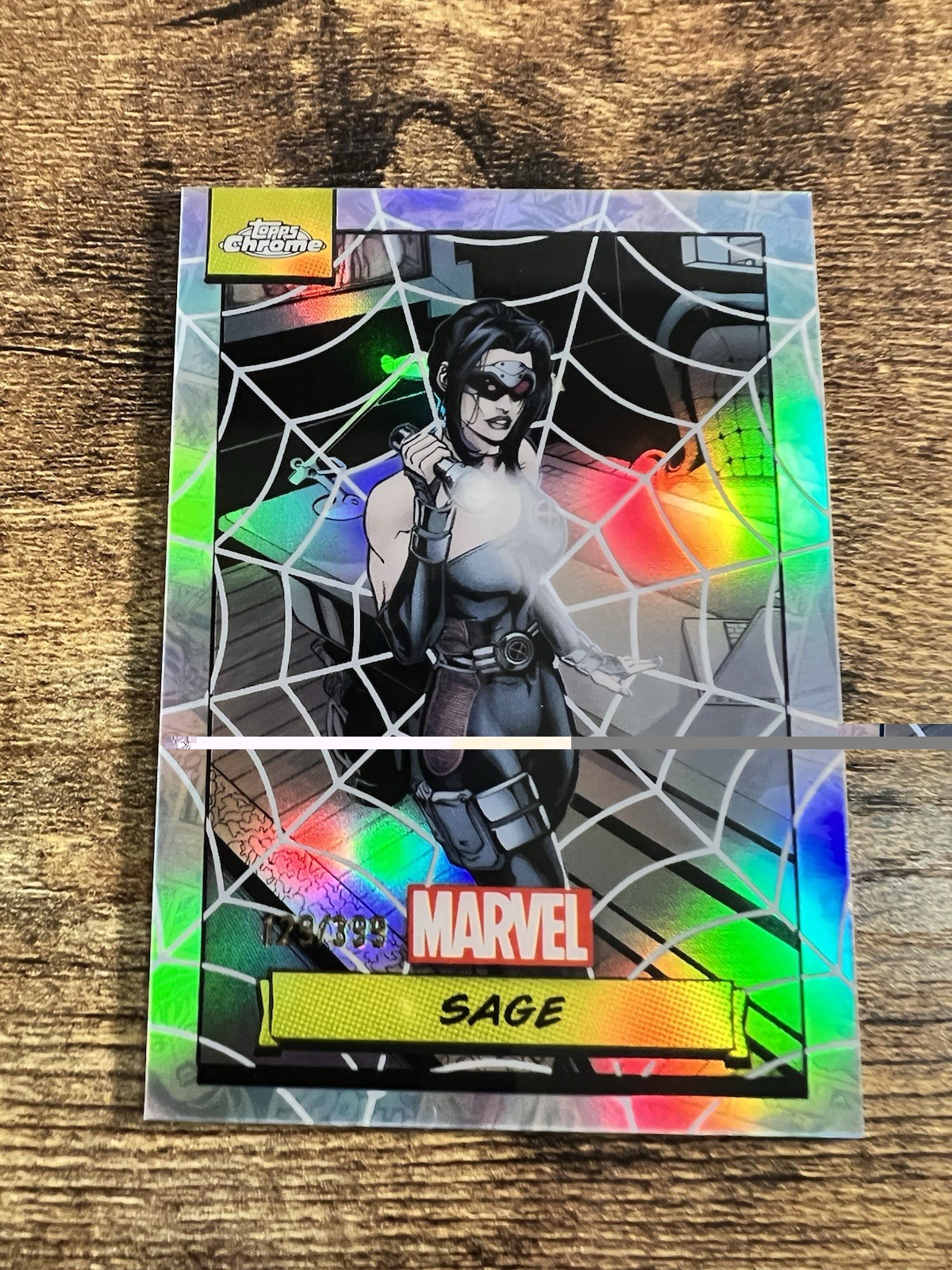 2024 Topps Chrome Marvel #132 Sage Spider Web rifrattore /399