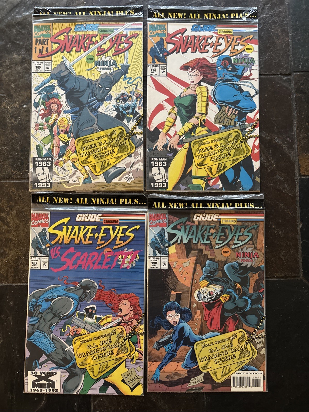 GI Joe # 135 136 137 138 in Polybags (1993) Full Ninja Force Story