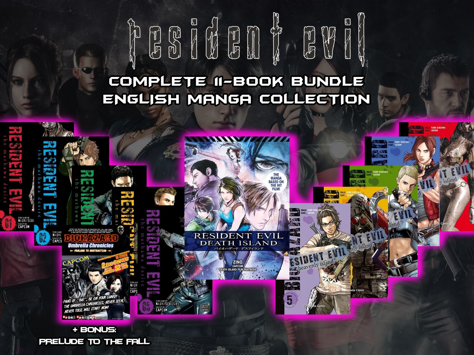 Resident Evil Collezione Completa Manga Inglese 11 Libri + Bonus Manga | Copertina flessibile