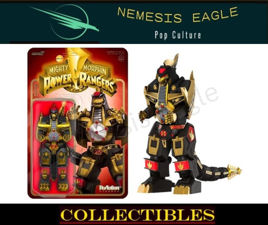 MIGHTY MORPHINE POWER RANGERS DRAGONZORD ACTION FIGURE NERO E ORO 6" SUPER 7