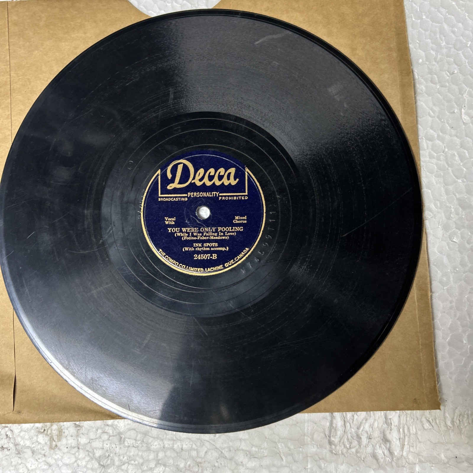 The Ink Spots Say Something Sweet To Your Sweetheart/You Were Only Fooling 78