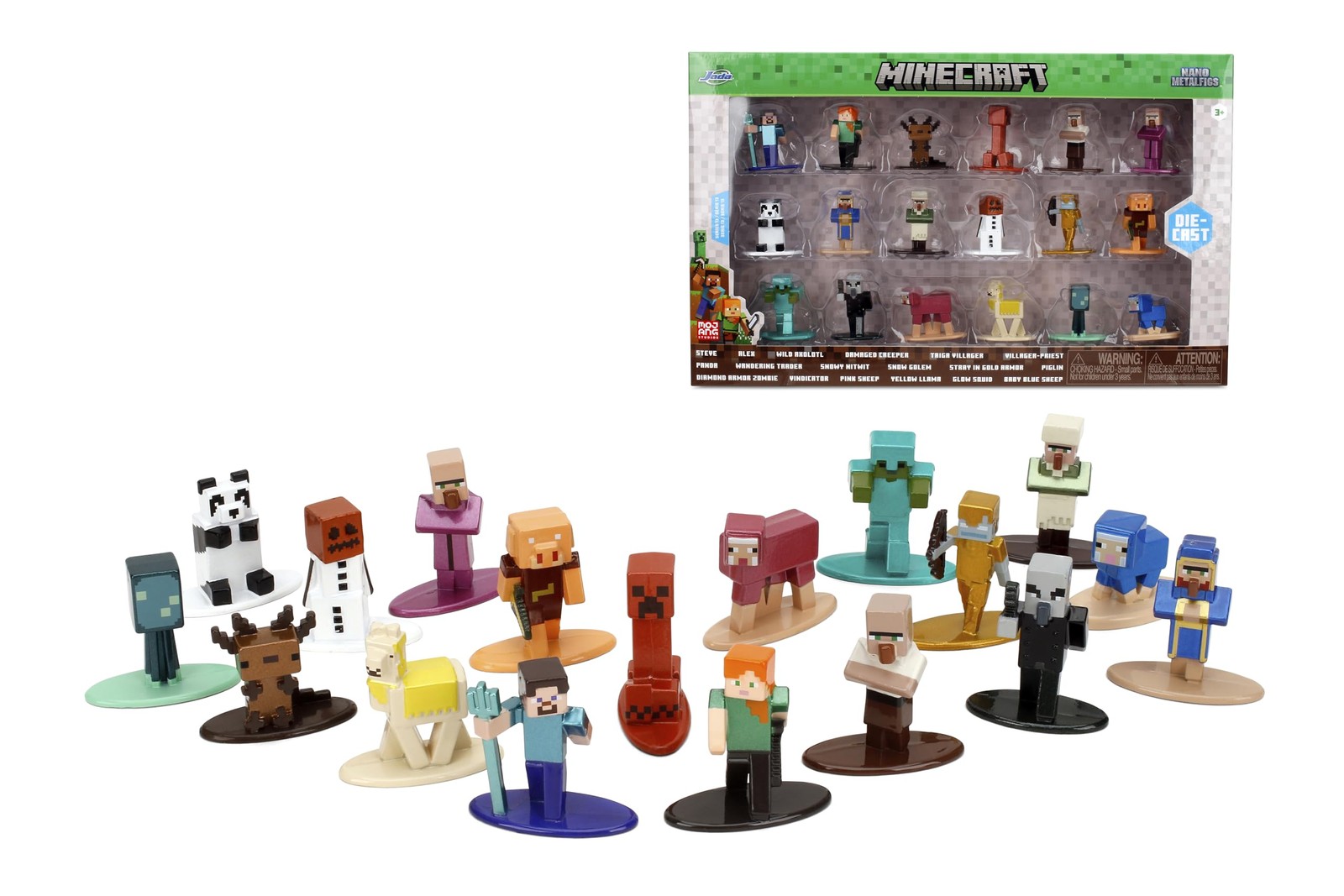Jada Minecraft Nano Metalfigs Confezione da 18 Minifigure Die-Cast Set Steve