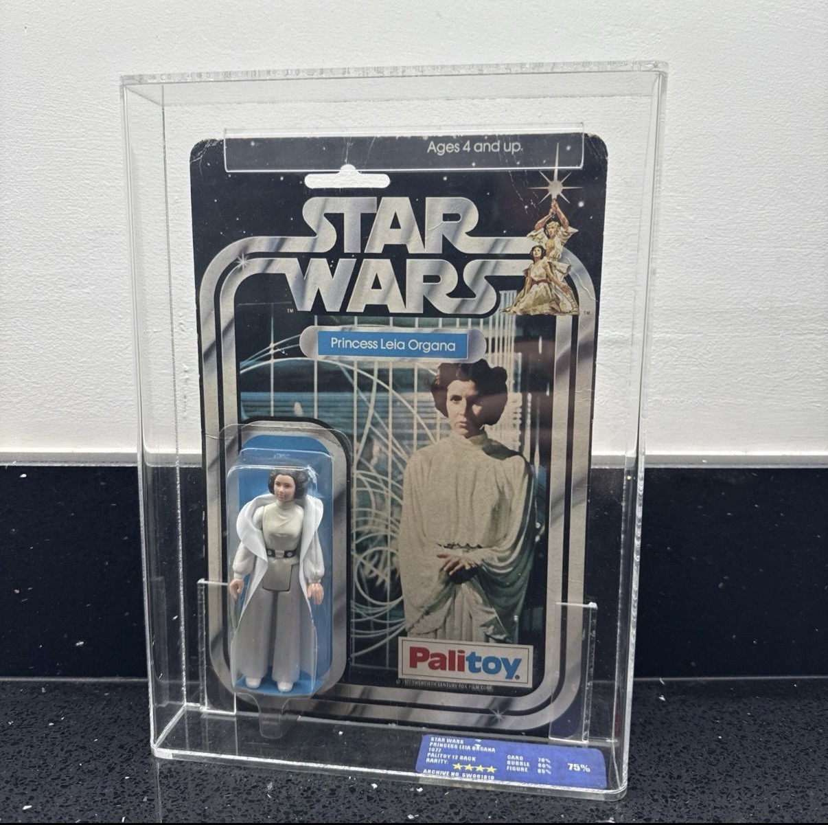 FIGURINA VINTAGE STAR WARS PRINCIPESSA LEIA 12 BACK-A PALITOY UKG 75% 70/80/85 MOC