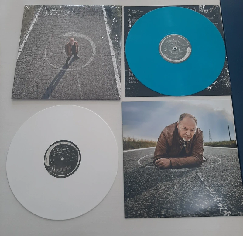 Vinile Vasco siamo qui vinile doppio bianco e azzurro