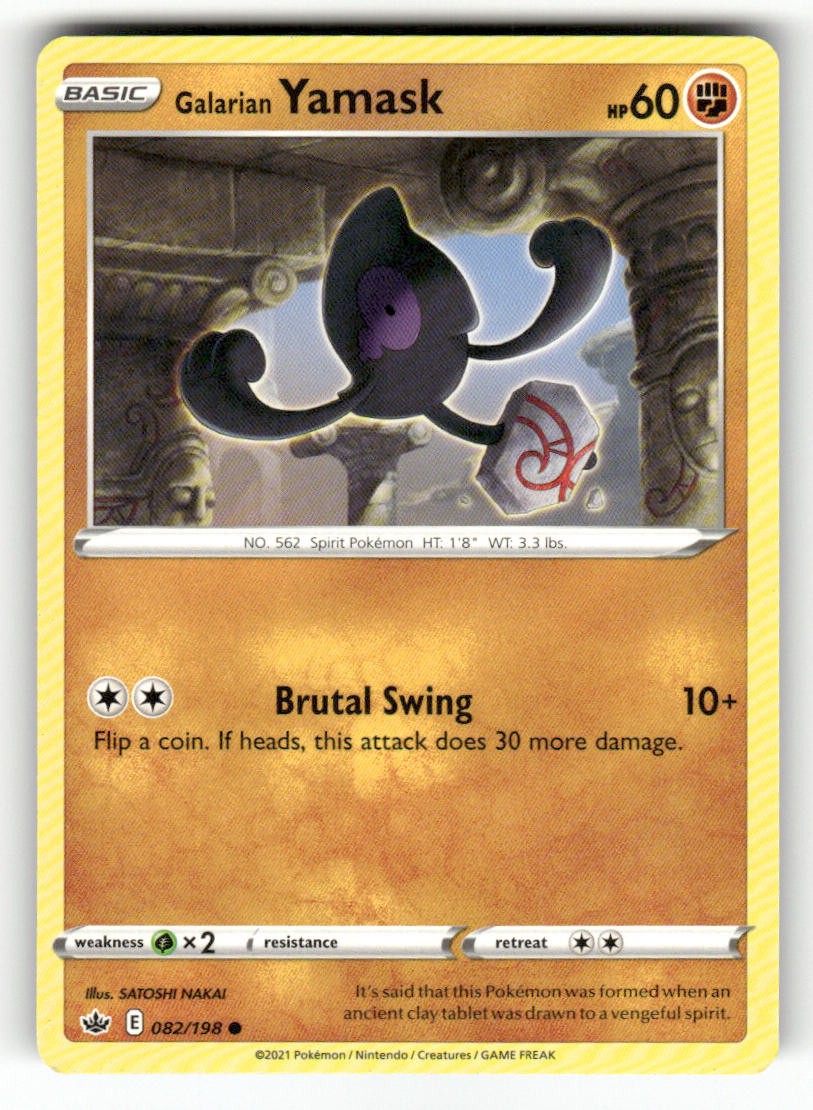 Galarian Yamask 082/198 Comune Regno Ghiacciante Pokemon Giocato Leggermente
