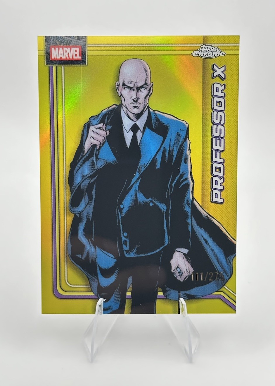 2026 Topps Chrome Marvel Professor X Yellow Refractor /275 X Men #91