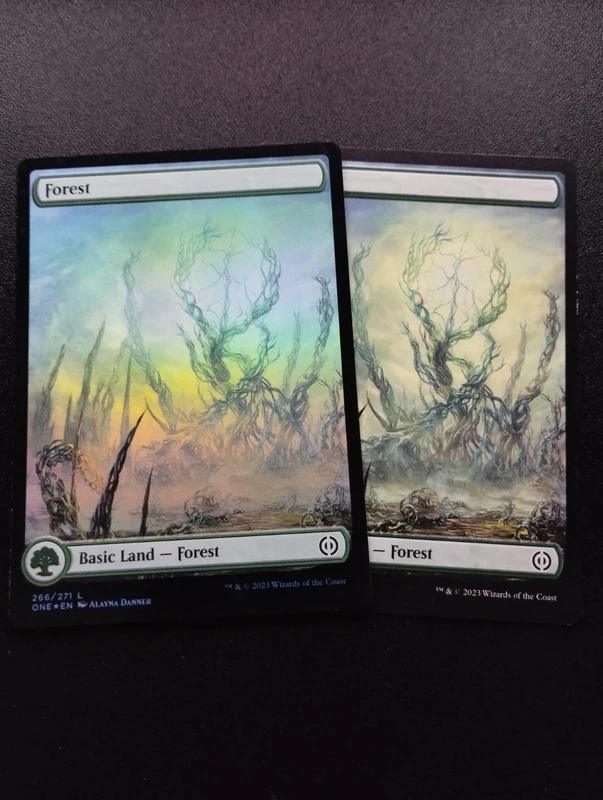 Magic the gathering mtg Phyrexian forest alternative art (1 foil/ 1 normal)