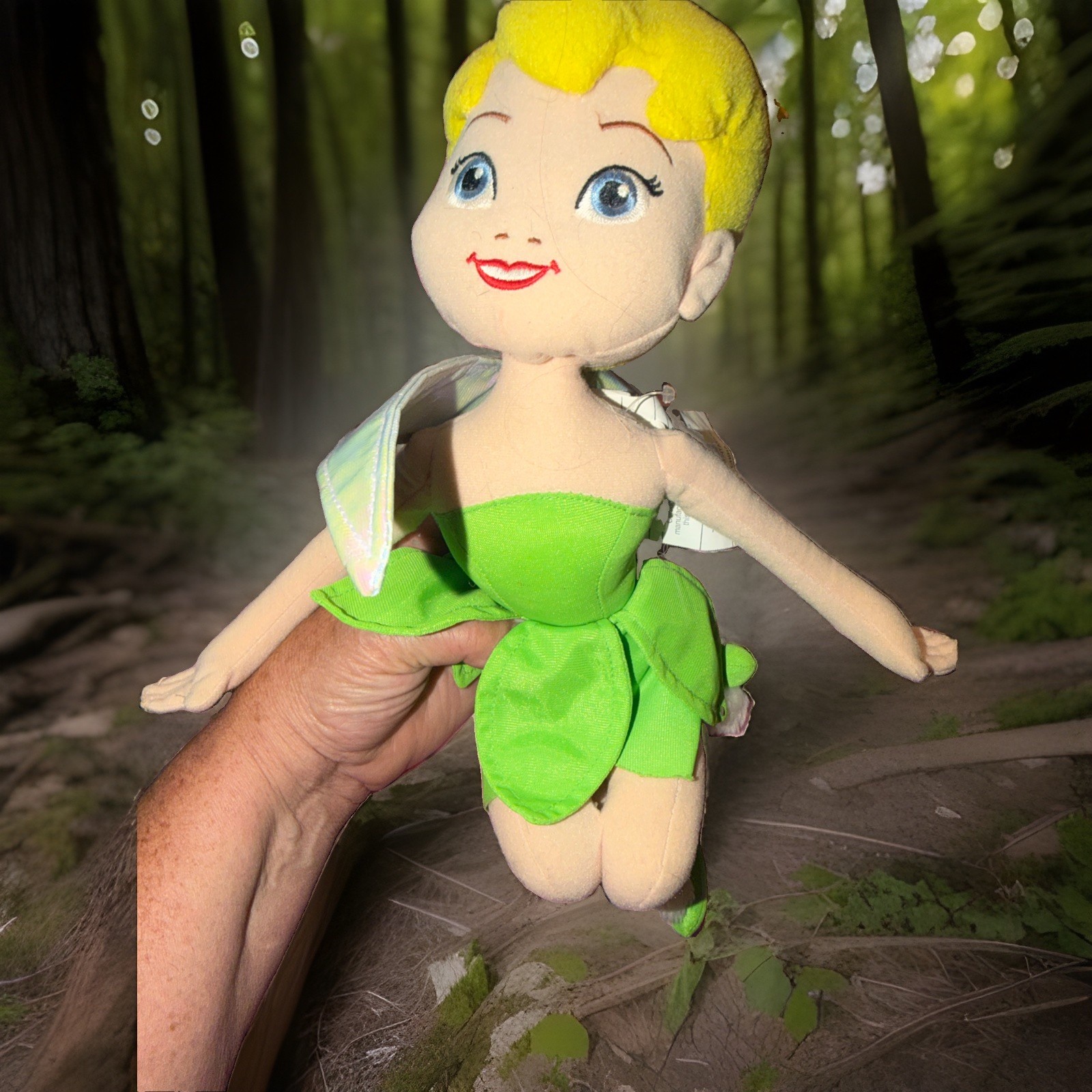 Disney Fairies Tinkerbell Peluche Bambola Seduta Fata Nord Ovest Company 16"