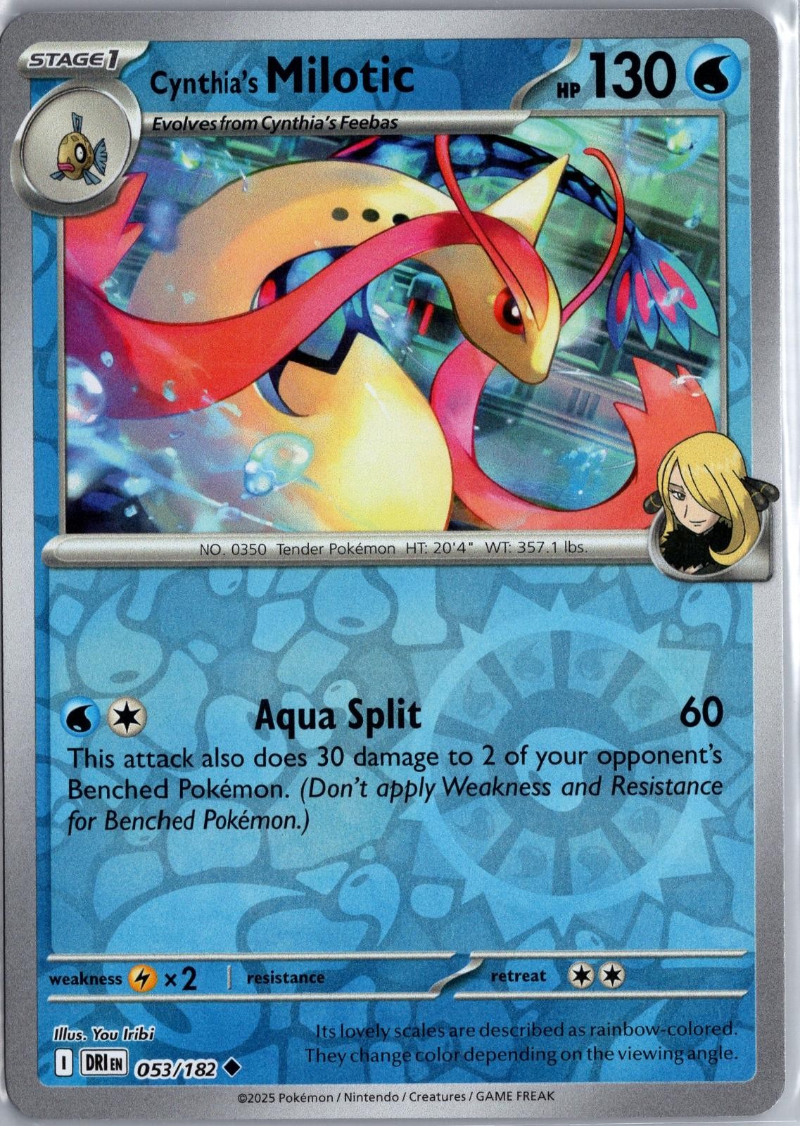 Cynthia's Milotic 053/182 Rivali Destinati Non Comuni Pokemon Reverse Holo LP